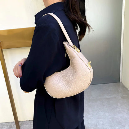 Fashion Luxury Design PU Leather Shoulder Bag Women Small Clutch Handbag Purse Female Underarm Bag Travel Totes shoulder bag RELUX.STORE