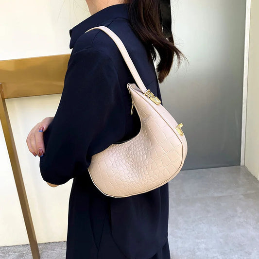 Fashion Luxury Design PU Leather Shoulder Bag Women Small Clutch Handbag Purse Female Underarm Bag Travel Totes shoulder bag RELUX.STORE