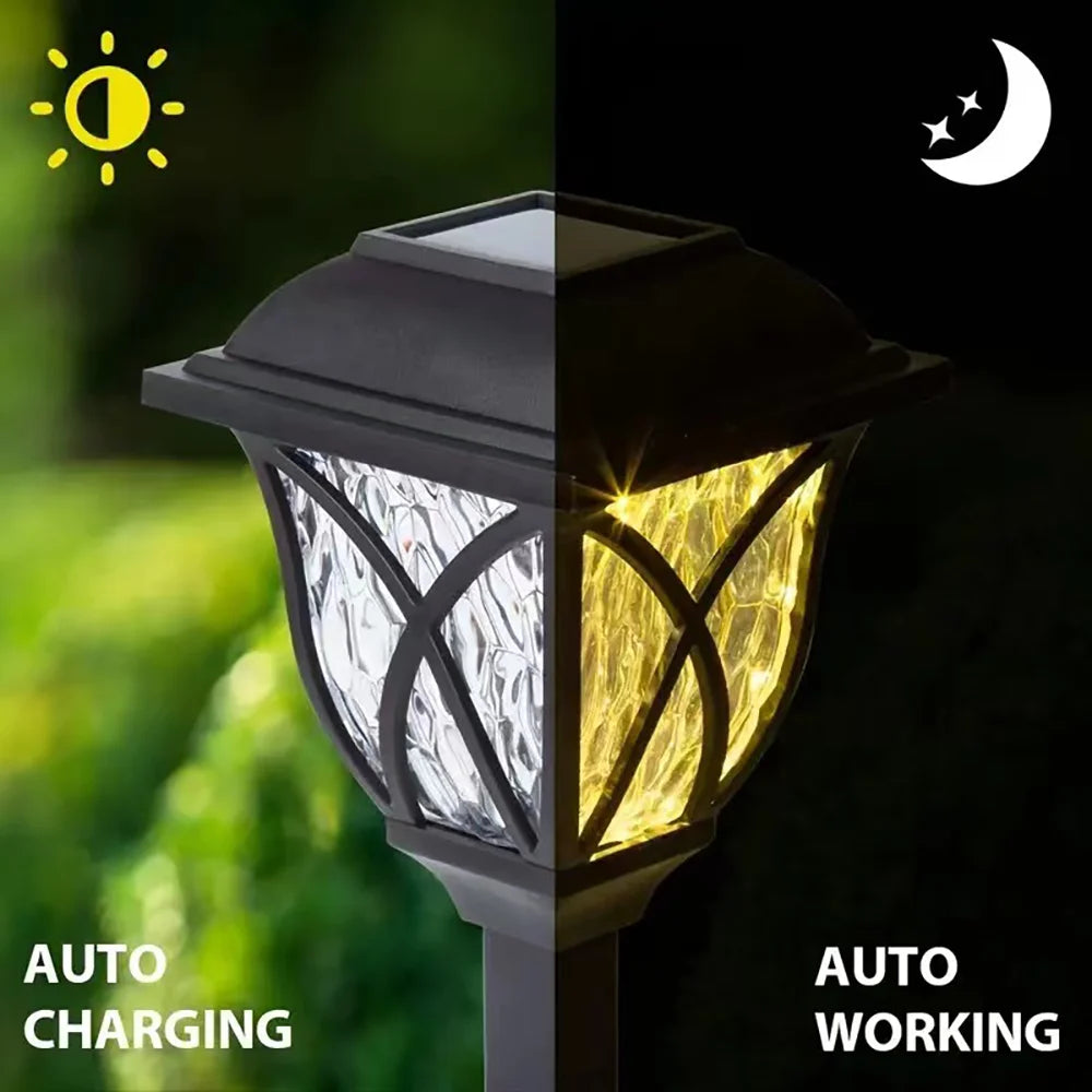 2pcs LED Solar Lawn Lights Outdoor Waterproof Garden Pathway Lamps Warm Light for Villa Courtyard Landscape Decoration Miflame RELUX.STORE