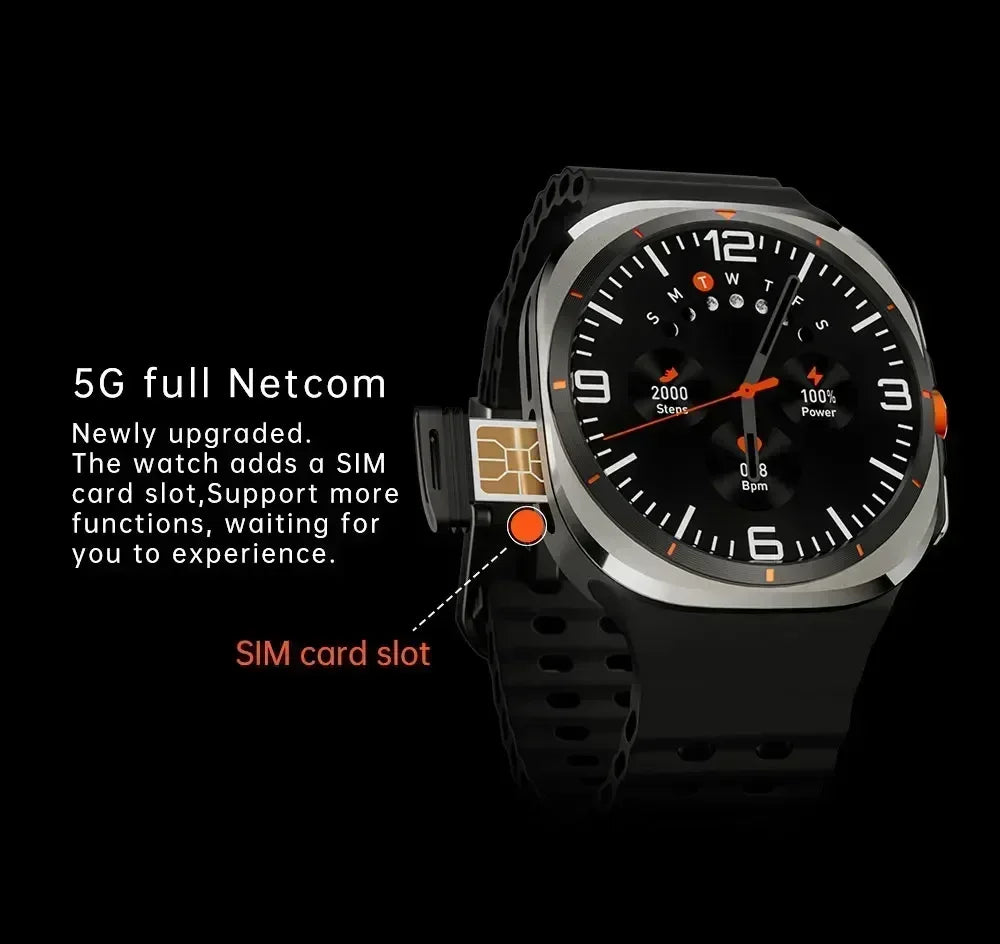 2025 New W7 5G Fitness Smart Watch Full Network GPS NFC Call Information Display Men's Sports Watch Application Download