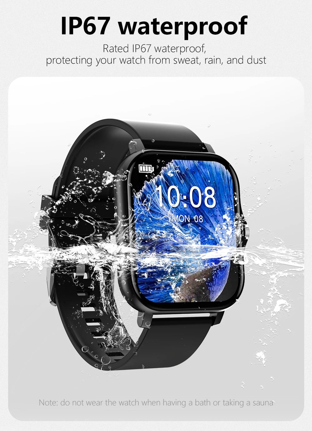 PHONEPACE Y13 Smart Watch with Call Function Fitness Tracker Heart Rate Monitor Alarm Clock for Outdoor Sports Monitoring
