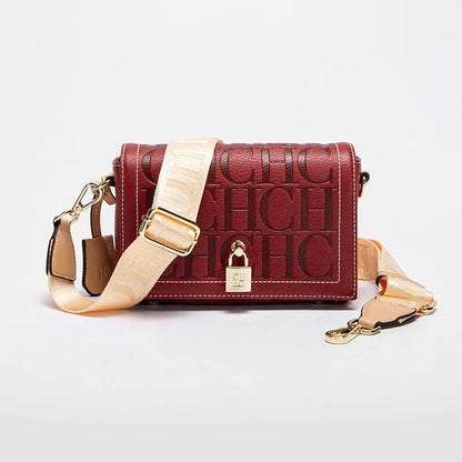 Fashion Design Model Metal Accessories Buckle Women's Shoulder Bag Luxury Brand 2025 Fashion Solid Colour Printed Head Bag RELUX.STORE