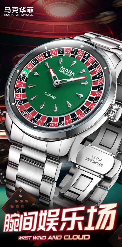 High Quality Mark Fairwhale Mens Wristwatch Fashion Unique Rotating  Roulette Dial Waterproof Quartz Man Watche Dropshipping ﻿