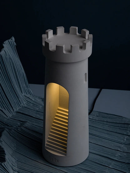 Lighthouse Eye Protection Sleep Atmosphere Simple Table Lamp Creative Gift Bedroom Touch Nightlight USB Bedside Lamp Cement Lamp