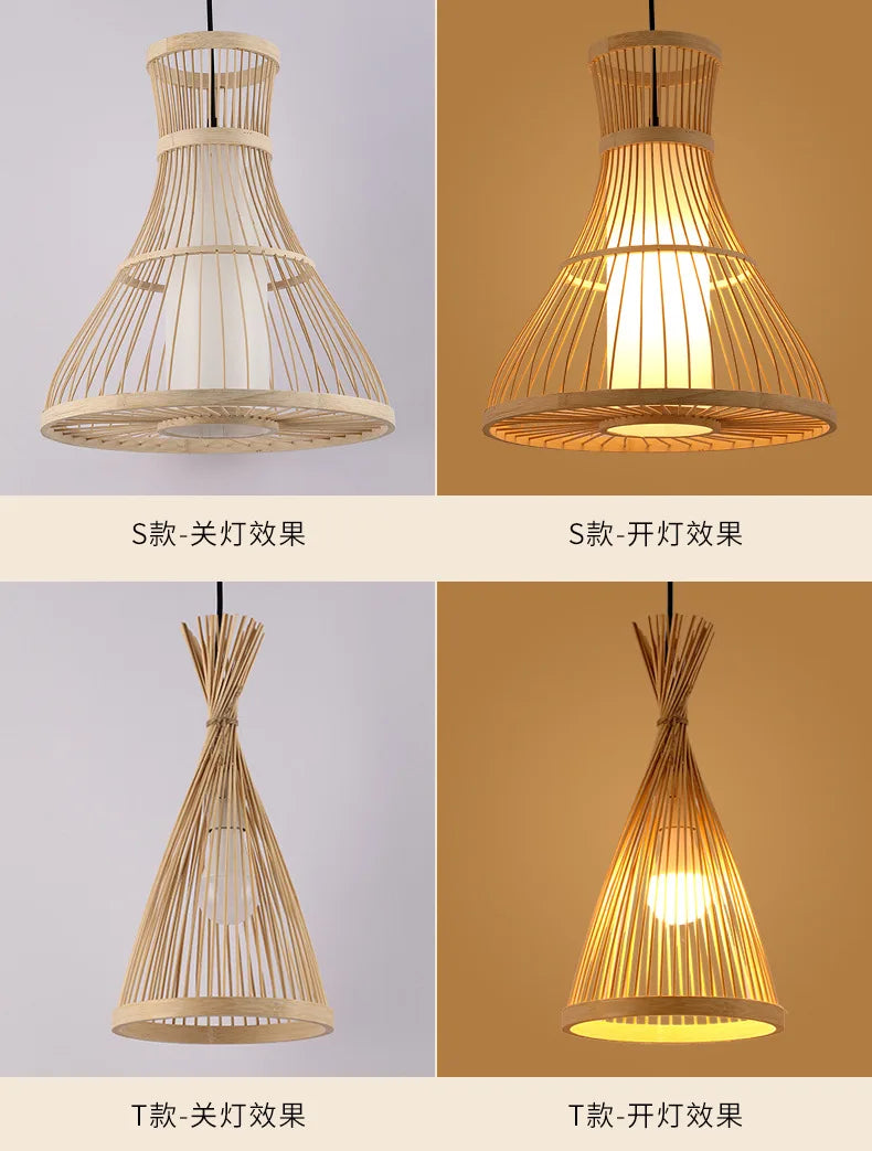 Neo-Chinese Style Handmade Bamboo Chandeliers-Modern Retro Lighting for  Restaurants Hot Pot Tea Rooms B&Bs