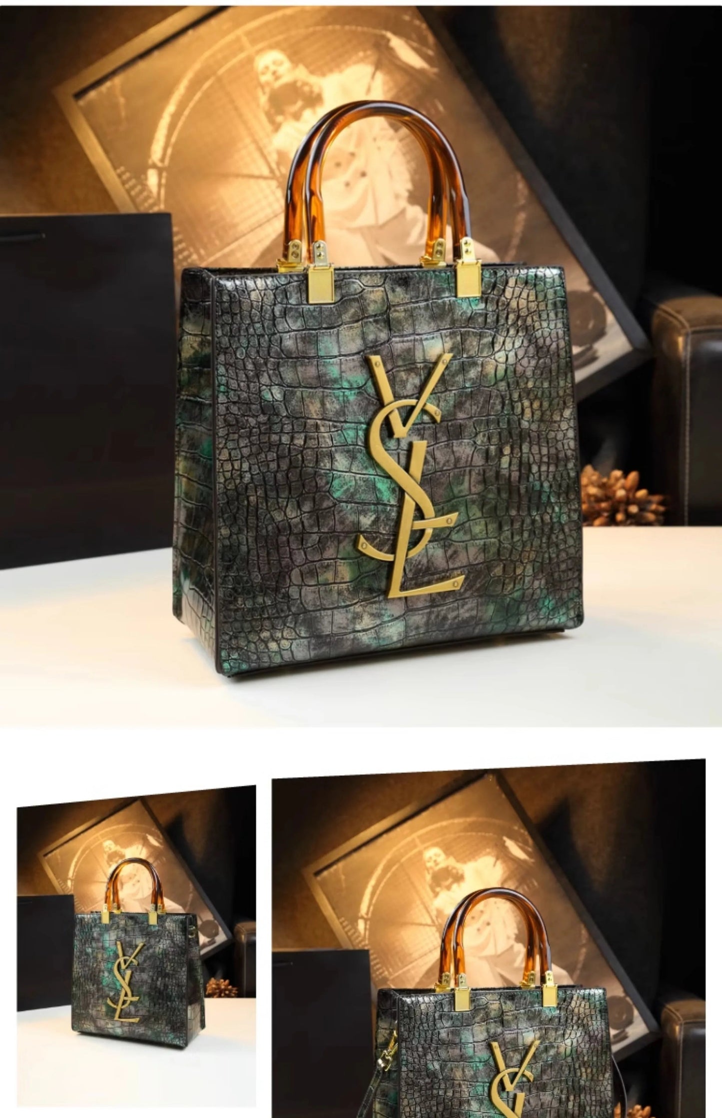 2025 New Arrival All-match Crocodile Pattern Atmospheric Middle-aged Women's Bag Large Capacity Portable Tote Bag Handbags RELUX.STORE