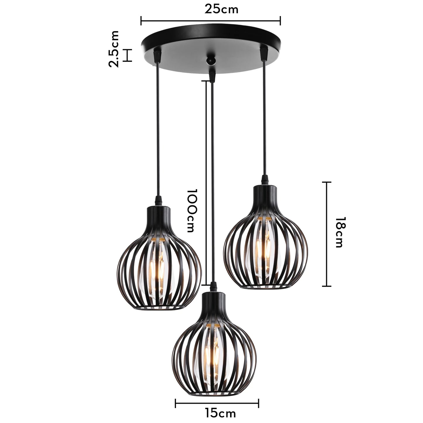 Retro Industrial Pendant Lamp Shade Geometric Modern Iron Lampshade Restaurant Hanging Light Creative Corridor Lighting Fixture