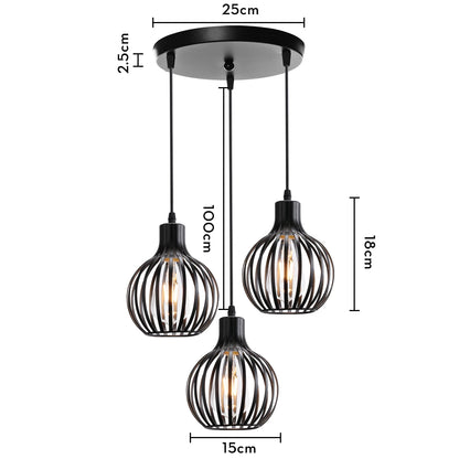 Retro Industrial Pendant Lamp Shade Geometric Modern Iron Lampshade Restaurant Hanging Light Creative Corridor Lighting Fixture