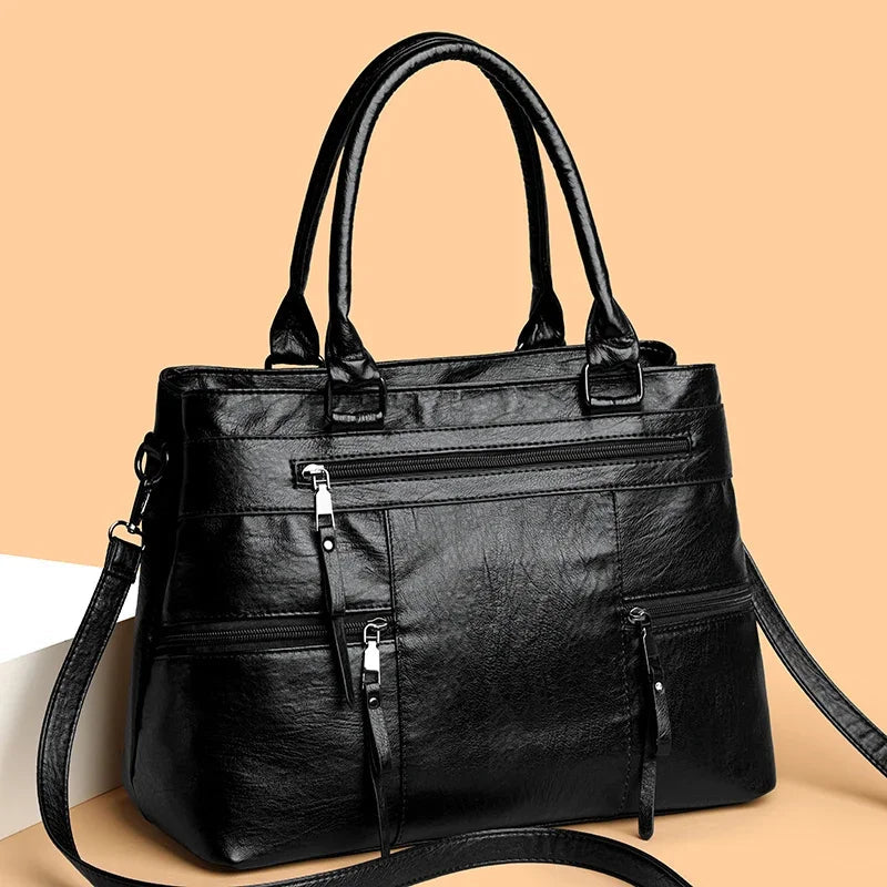 Elegant Handbag for Women High Quality Leather Top-Handle Bags Purse Ladies Shoulder Crossbody Bag Large Casual Tote 2025 Hot RELUX.STORE