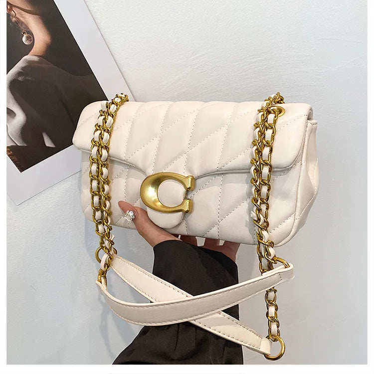 Luxury Fashion Women's Chain Handbag PU Leather Girls Shoulder Messenger Bag Brand lightweight Commuting Bag Tassel Square Bag RELUX.STORE