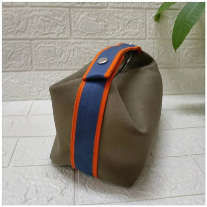 2024 New Large Capacity Canva Makeup Bag Soft Texture Fashionable Women's Shoulder Bag Color Blocking Handbag From China RELUX.STORE