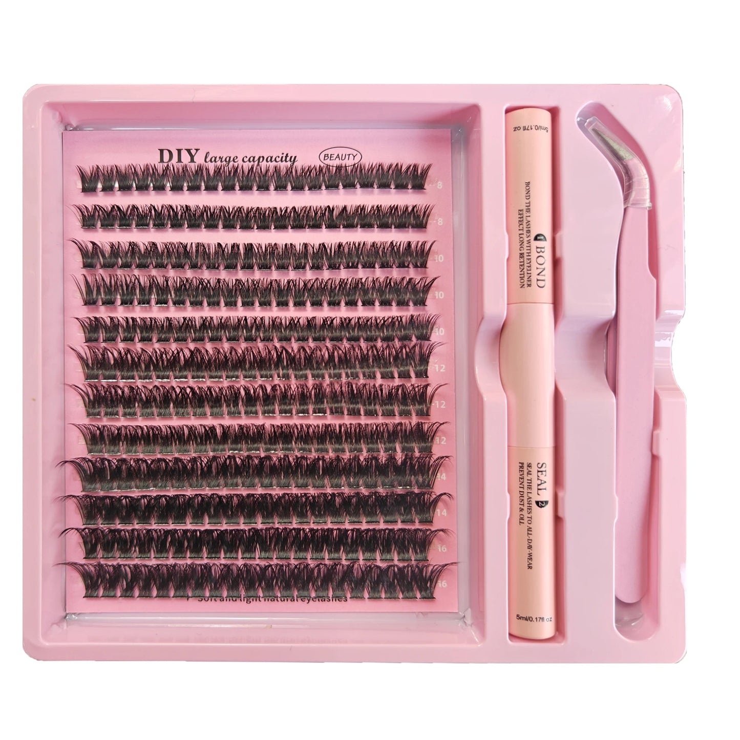 DIY Lashes Extension Kit Lash Bond and Seal Remover Eyelashes 200 PCS Clusters Makeup Tools for Gluing Lashes Gluing Glue RELUX.STORE