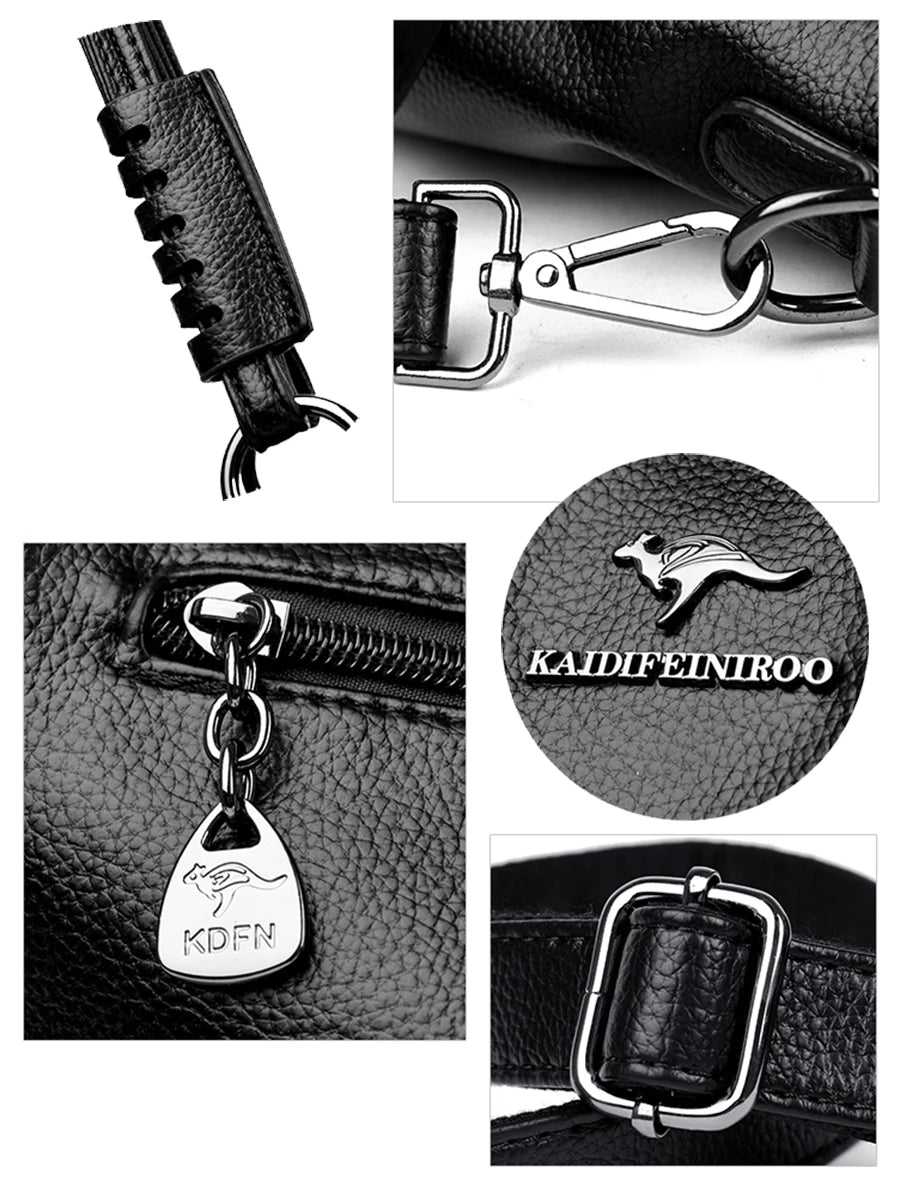 Luxury Soft Genuine Leather Handbag Fashion Women Shoulder Messenger Bag Solid Color Cowhide Tote Fashion Female Crossbody Sac RELUX.STORE