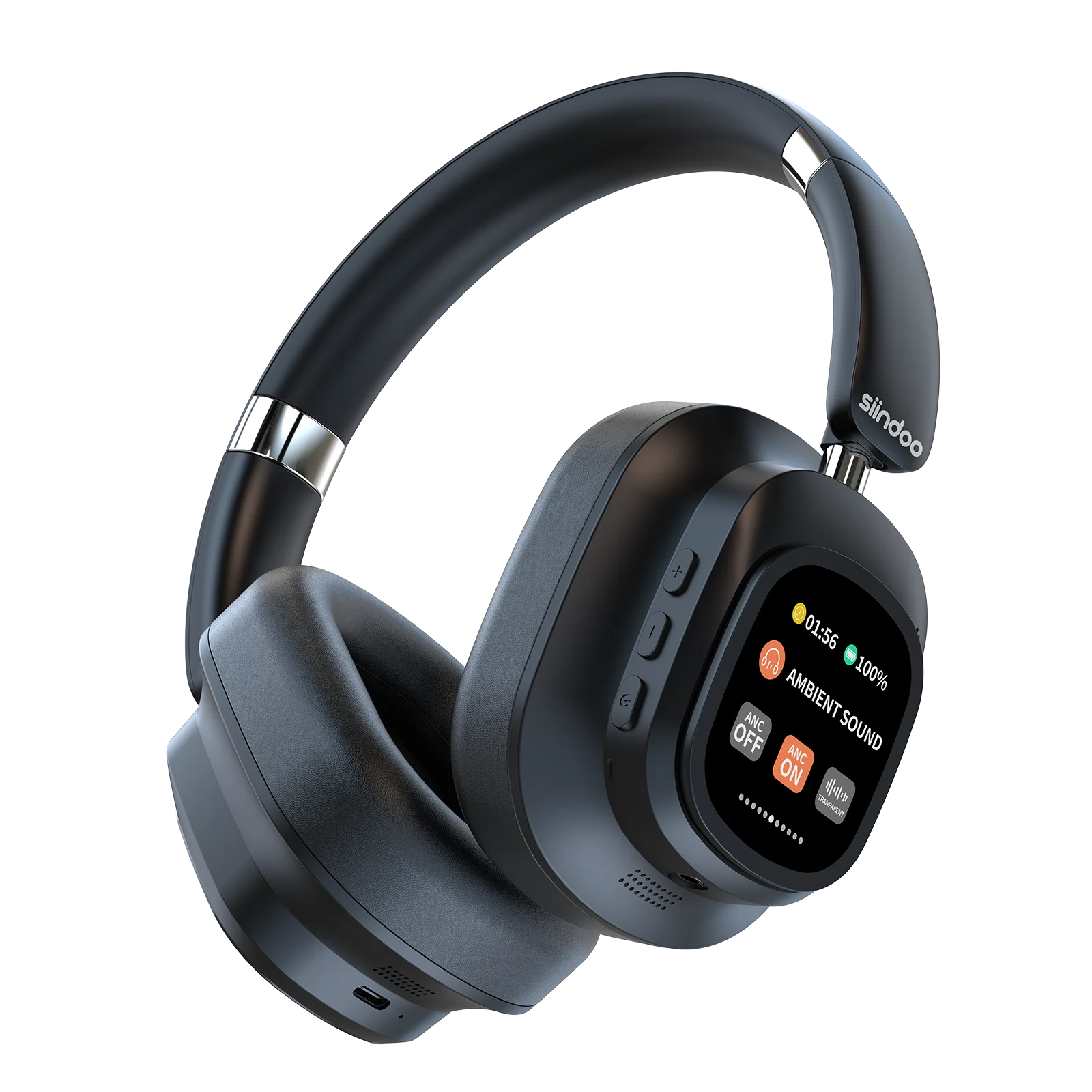 Siindoo JH-ANC930Plus Active Noise Cancelling Headphones, Hybrid Wireless Headphone With Multi Magnetic Touch Control LED Screen RELUX.STORE