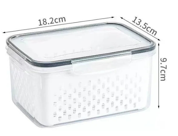 Fruit Storage Containers for Fridge Produce Containers with Removable Fruit Washing Bowl with Strainer for Salad Berry Lettuce RELUX.STORE