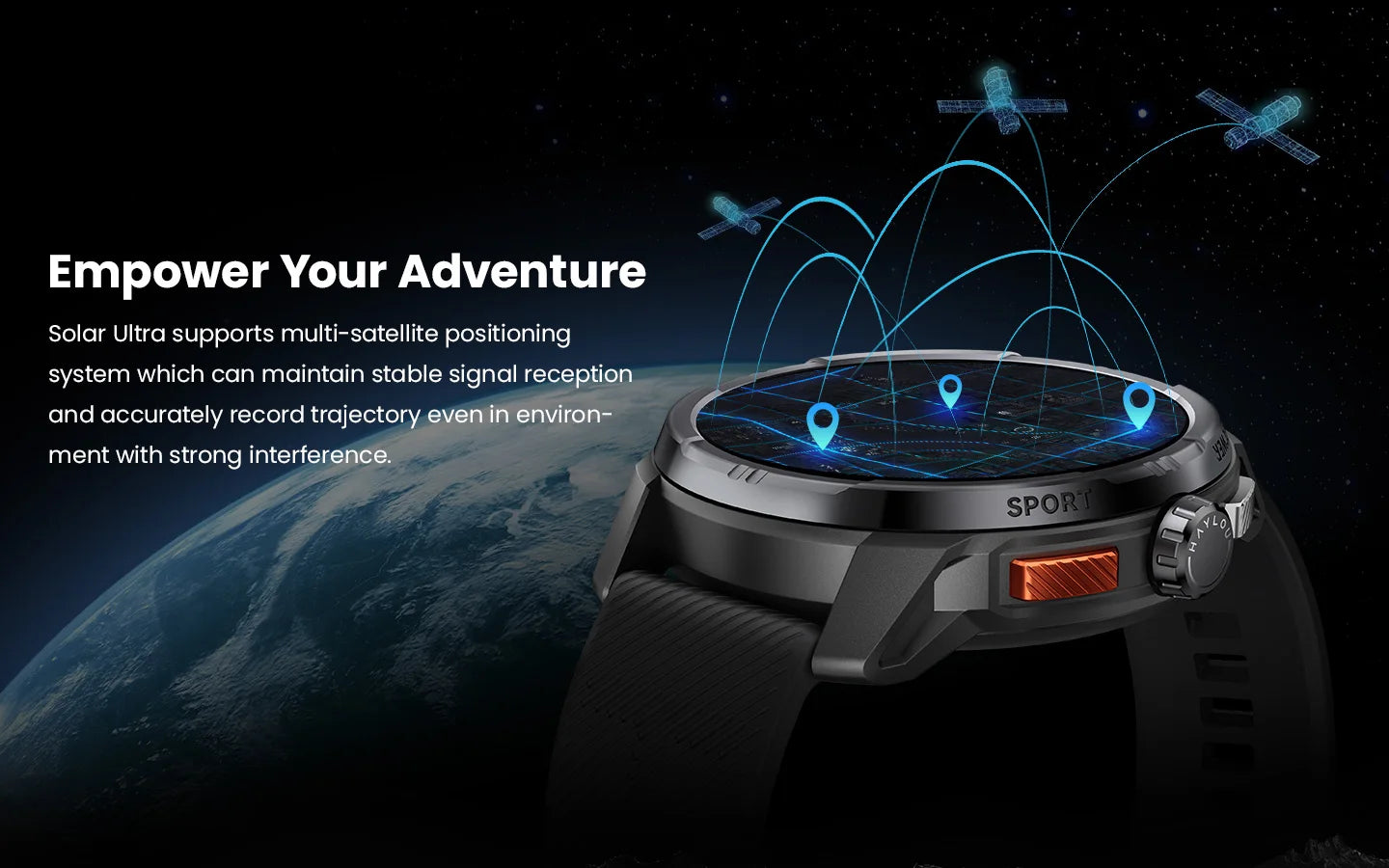 HAYLOU Solar Ultra GPS Smart Watch 1.6” AMOLED Display GPS Positioning 5ATM Waterproof Bluetooth Calling Sports Smartwatchs