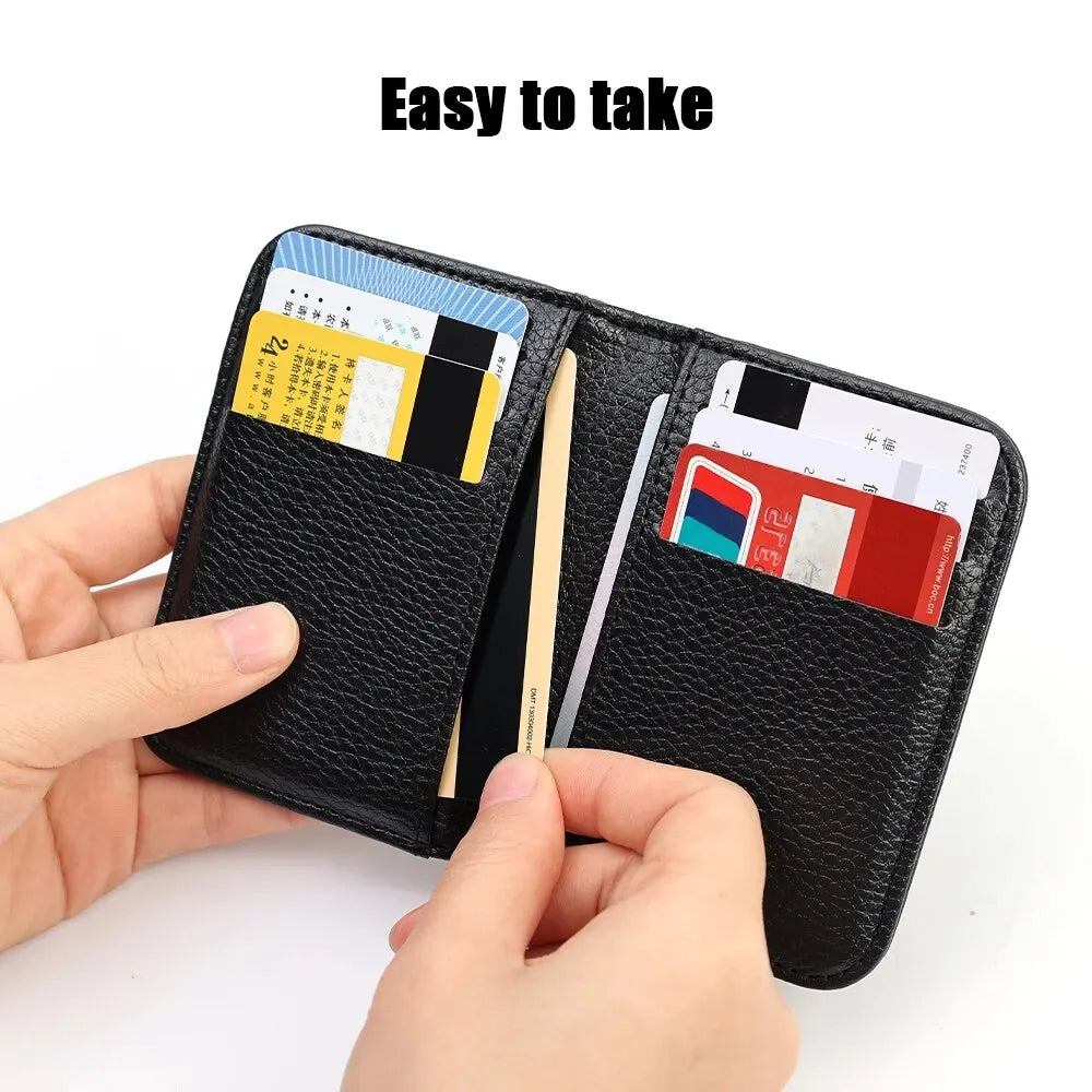 Portable Super Slim Soft Wallet for Men PU Leather Mini ID Credit Card Wallet Purse Card Holders Wallet Thin Small Short Wallets RELUX.STORE