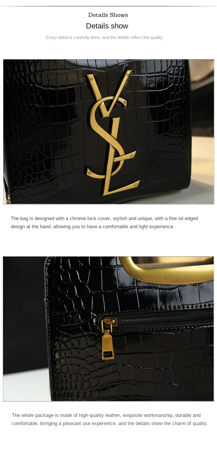 High-grade light luxury handbag 2024 new autumn and winter fashion Tote bag women's crocodile print single shoulder crossbodybag RELUX.STORE