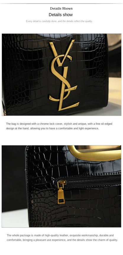 High-grade light luxury handbag 2024 new autumn and winter fashion Tote bag women's crocodile print single shoulder crossbodybag RELUX.STORE