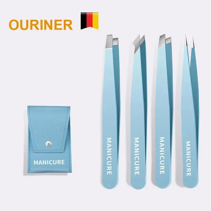Eyebrow Tweezer Colorful Hair Beauty Fine Hairs Puller Stainless Steel Slanted Eye Brow Clips Removal Makeup Tools RELUX.STORE