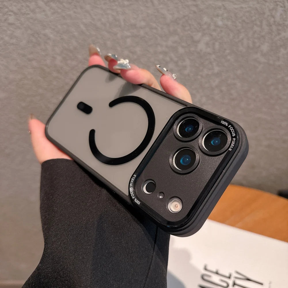Transparent Magnetic Phone Case For iPhone 17 16 15 14 13 12 11 Pro Max Plus 17Air Metal Lens Protection Shockproof Hard Cover RELUX.STORE