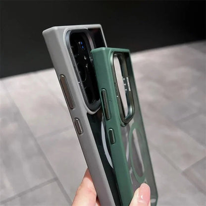 For Magsafe Hidden Holder Clear Case For Samsung Galaxy S25 S24 Ultra S22 Plus S23 FE Shockproof Magnetic Wirelesss Charge Cover RELUX.STORE