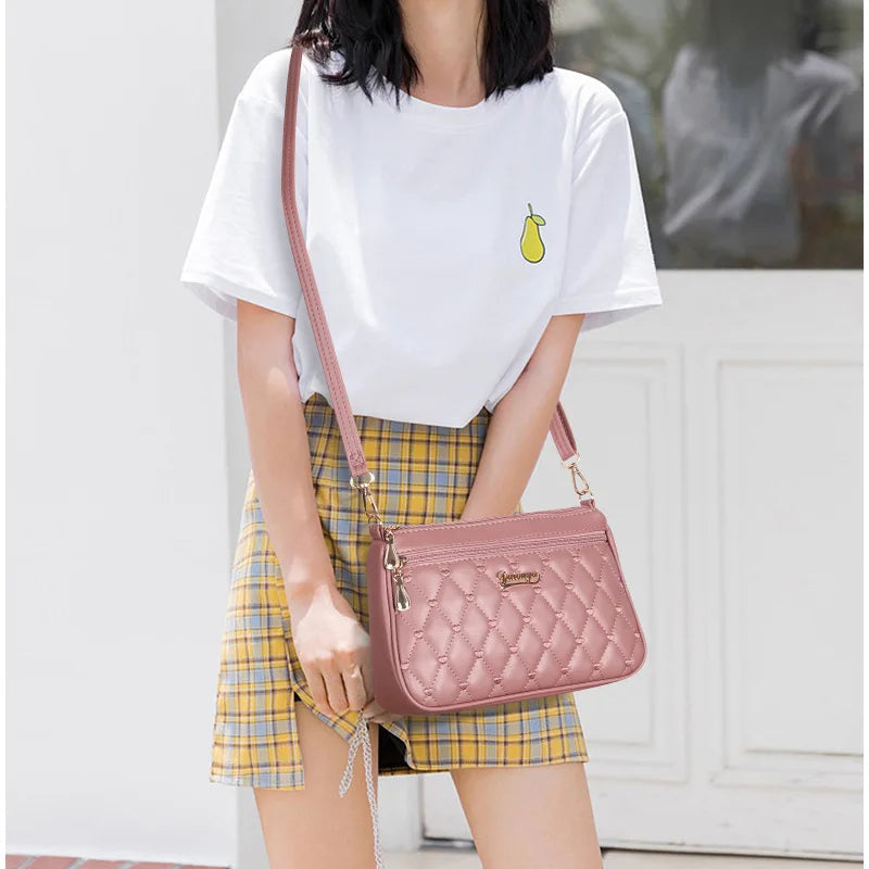 Embroidery Messenger Bags Women Leather Handbags Bags for Women Sac a Main Ladies hair ball Hand Bag RELUX.STORE