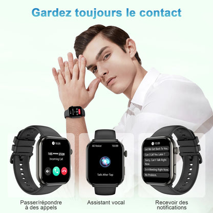 2025 Blackview R60 Bluetooth Call Smartwatch for Men Women 1.96'' AMOLED HD Screen Blood Oxygen Health Monitoring Fitness Watch
