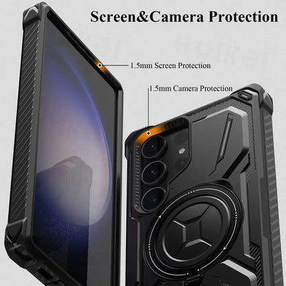 Case for Samsung Galaxy S25 Ultra S24 Ultra S23 Magnetic Mag-Safe Heavy Duty Shock Absorption Body Protective Rotatable Kickstan