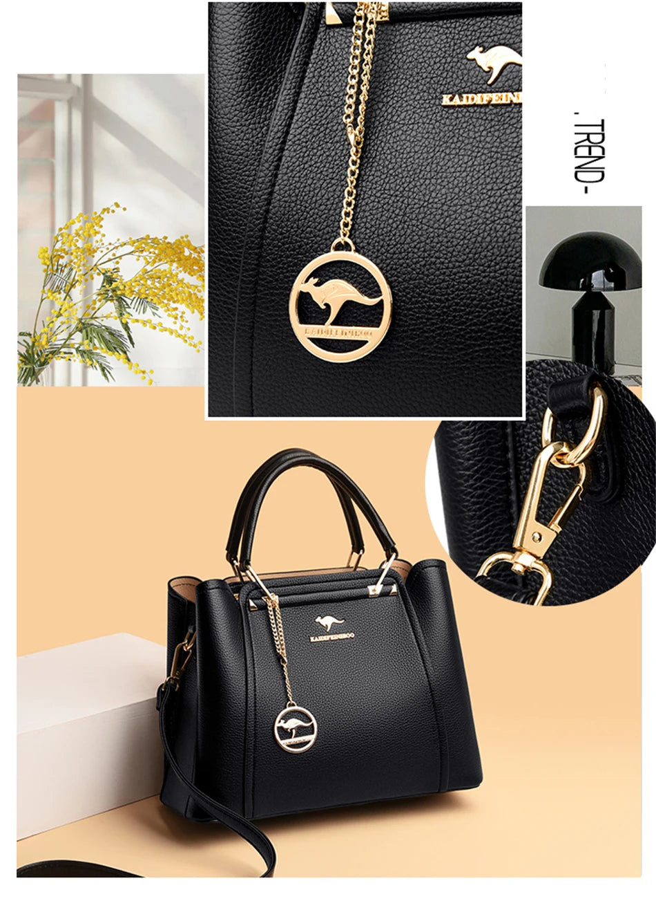 2024 Luxury Women Designer 3 Layers Shoulder Crossbody Sac Ladies Large Capacity Leather Handbags Shopper Brand Messenger Totes RELUX.STORE