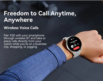 Blackview 2024 New Smartwatch X20 Watch AMOLED Display Hi-Fi Bluetooth Phone Calls Health and Fitness Tracking  for ISO Android