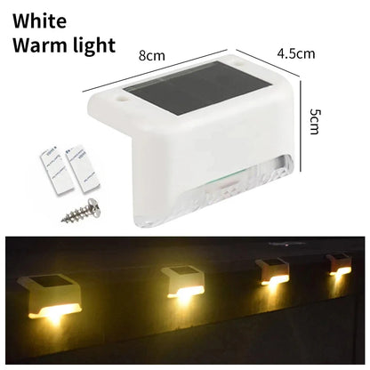 1-8 Pack Led Solar Step Lights Outdoor Fence Garden Lamp for Stairs Yard Patio Pathway Deck 3 Colors Waterproof RGB Sunlight RELUX.STORE
