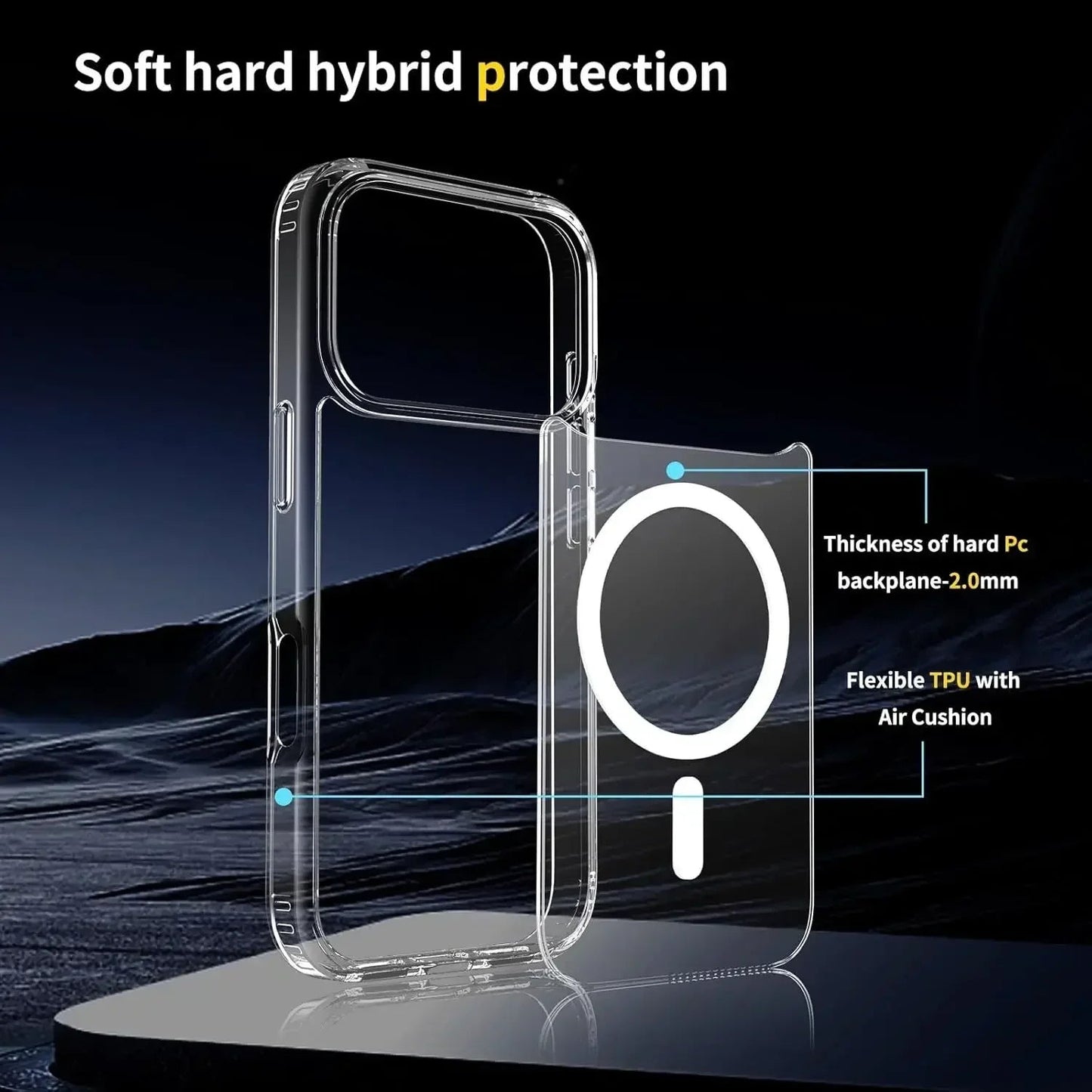 Strong Magnetic Case For iPhone 17 Pro Max/17Pro/17Air Transparent Phone Cover For iPhone 17 Suit for Magsafe Charging Shell RELUX.STORE