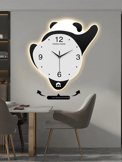 Panda Glowing Swinging Wall Clock HOT SALES