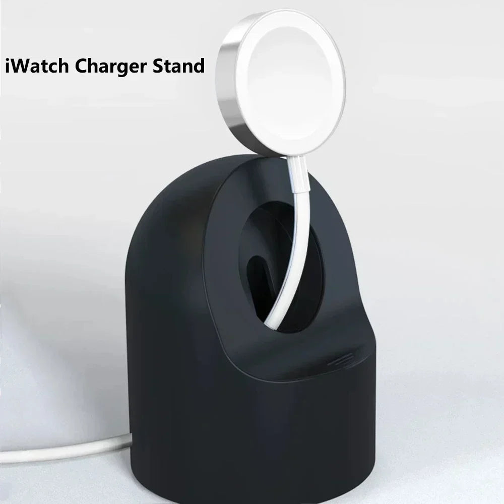 “Apple Watch Charger Stand – Durable Silicone Dock for iWatch Ultra/8/SE2/7/6/SE/4/3 (38–49mm) | Nightstand Mode Compatible | Stable Fast Charging Dock for All Apple Watch Models”