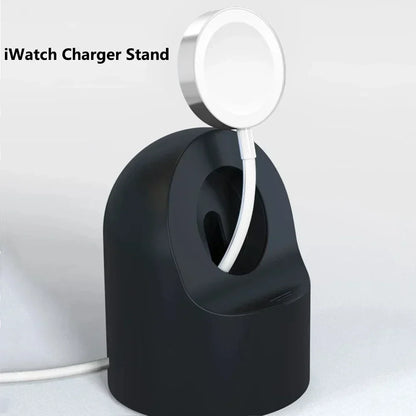“Apple Watch Charger Stand – Durable Silicone Dock for iWatch Ultra/8/SE2/7/6/SE/4/3 (38–49mm) | Nightstand Mode Compatible | Stable Fast Charging Dock for All Apple Watch Models”