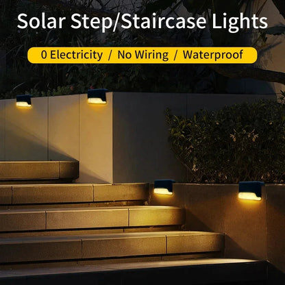 1-8 Pack Led Solar Step Lights Outdoor Fence Garden Lamp for Stairs Yard Patio Pathway Deck 3 Colors Waterproof RGB Sunlight RELUX.STORE