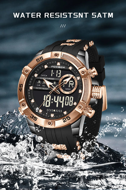 New Original FOXOBOX Brand Luxury Men Watch Military Analog Digital Watches For Men Fashion Sport Waterproof Quartz Chronograph
