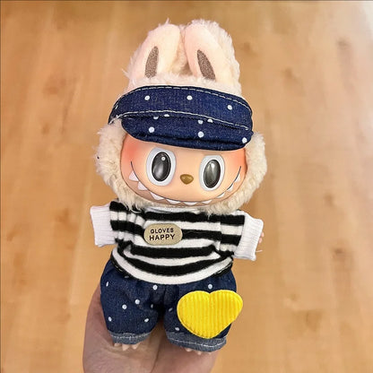 Labubu Clothing Popular New Products Fashion Velcro 17cm Doll Cute Dress Casual Set Skirt Plush Toy Clothing