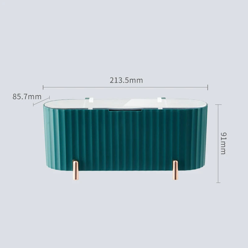 Cotton Swab Organizer Holder Cotton Pad Storage Box Transparent Remover Paper Makeup Box With Lid Dustproof Desktop Makeup RELUX.STORE