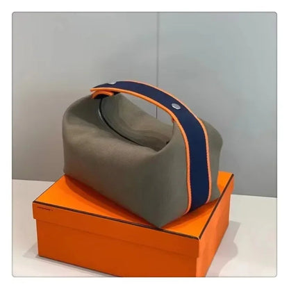 2024 New Large Capacity Canva Makeup Bag Soft Texture Fashionable Women's Shoulder Bag Color Blocking Handbag From China RELUX.STORE