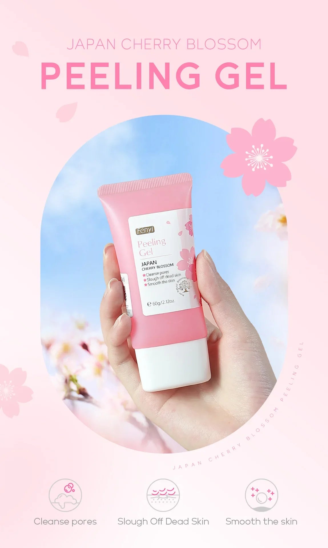 Sakura Face Deep Cleaning Exfoliating Gel Skin Care Whitening Moisturizer Repair Facial Scrub Skin Care 60g RELUX.STORE