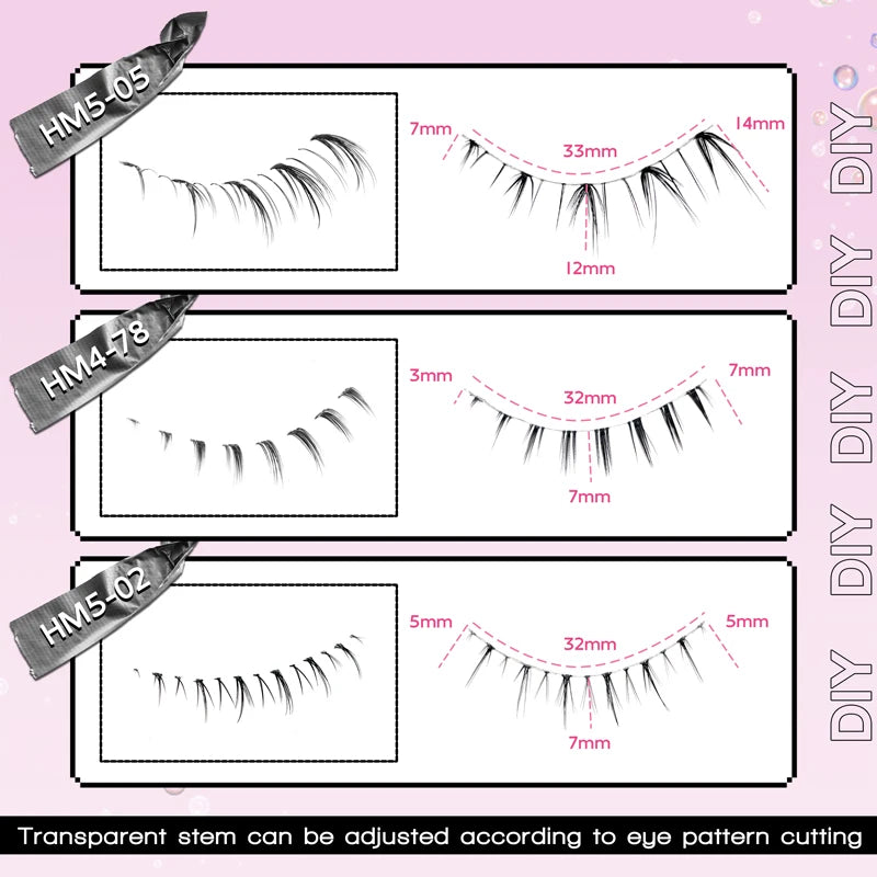 10Pairs Bottom Eyelashes Manga Lower Lashes Clear Band Wispy Small Flame Under Eye Lashes Korean Makeup Cosplay Tools RELUX.STORE