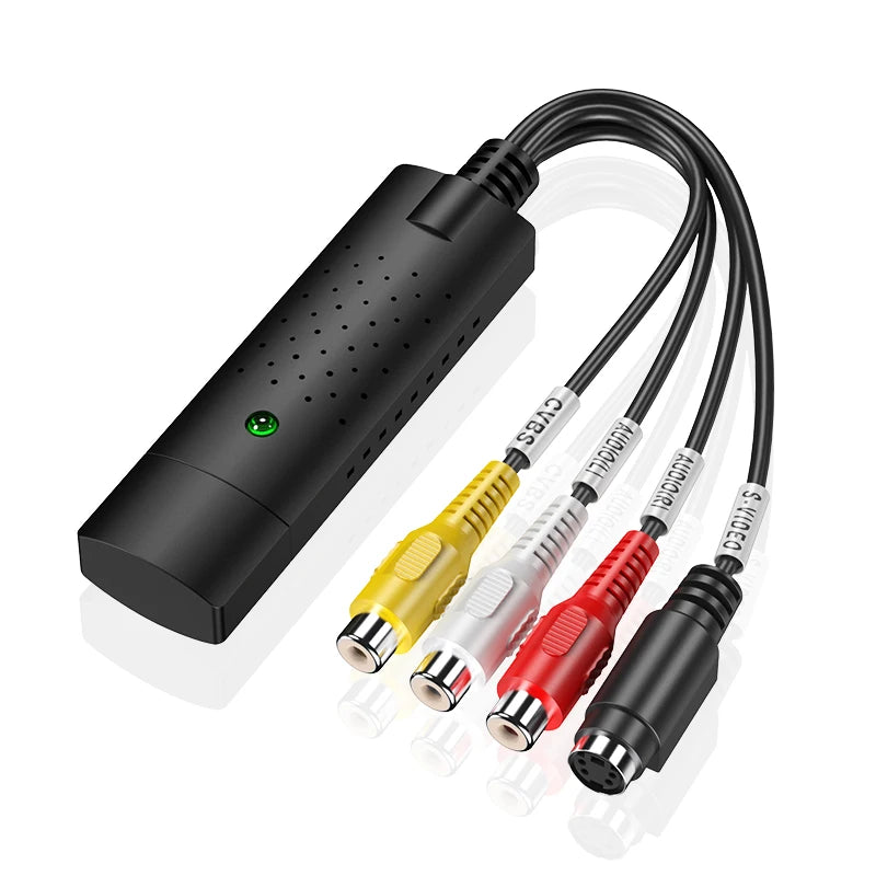 VHS to Digital Converter USB 2.0 Video Converter Audio Capture Card VHS Box VHS VCR TV to Digital Converter Support Win 7/8/10