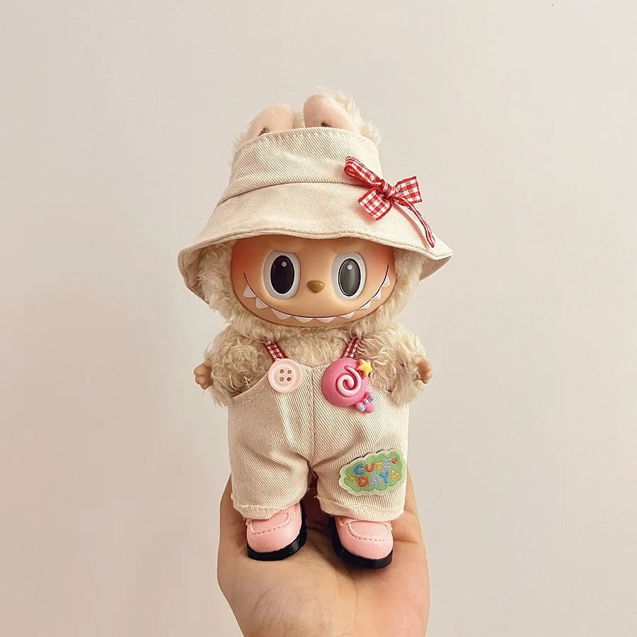 Labubu Clothing Popular New Products Fashion Velcro 17cm Doll Cute Dress Casual Set Skirt Plush Toy Clothing