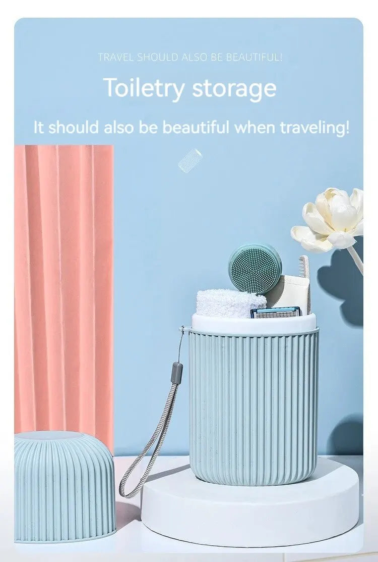 Travel Mouthwash Cup Portable Cute Essential for Business Trips Toothbrush Case with Lid Multifunctional Storage Set