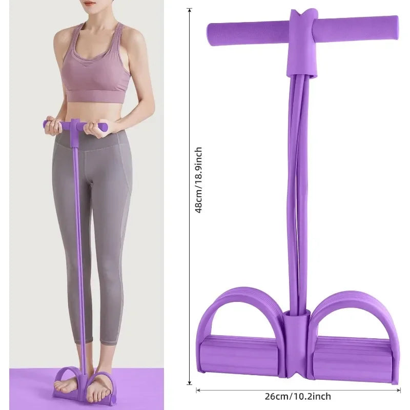 6-Level Resistance Band Tensioner with Non-Slip Handles - Home Fitness Equipment for Abdominal Muscle Training Yoga Abdominal