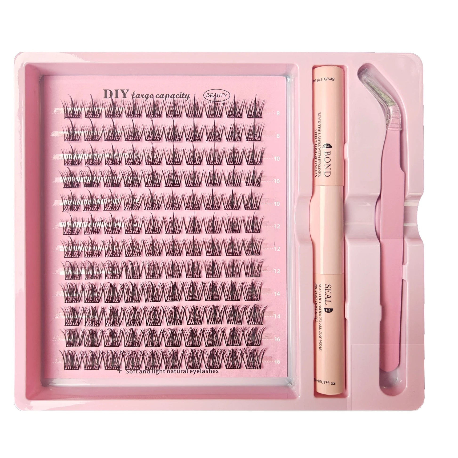 DIY Lashes Extension Kit Lash Bond and Seal Remover Eyelashes 200 PCS Clusters Makeup Tools for Gluing Lashes Gluing Glue RELUX.STORE