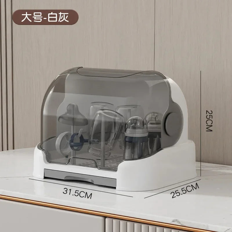 Baby Feeding Bottle Drain Rack Nipple Feeding Cup Holder with Cover Storage Drying Rack Bottle Cleaning and Drying Machine