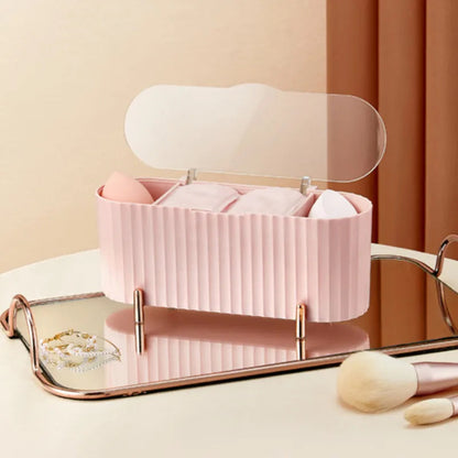 Cotton Swab Organizer Holder Cotton Pad Storage Box Transparent Remover Paper Makeup Box With Lid Dustproof Desktop Makeup RELUX.STORE